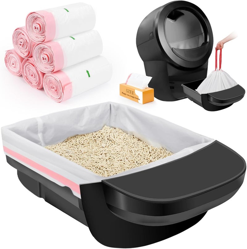 SZEE 120 Pack Automatic Litter Box Waste Bags, Drawstring Litter Box Liners - Image 1